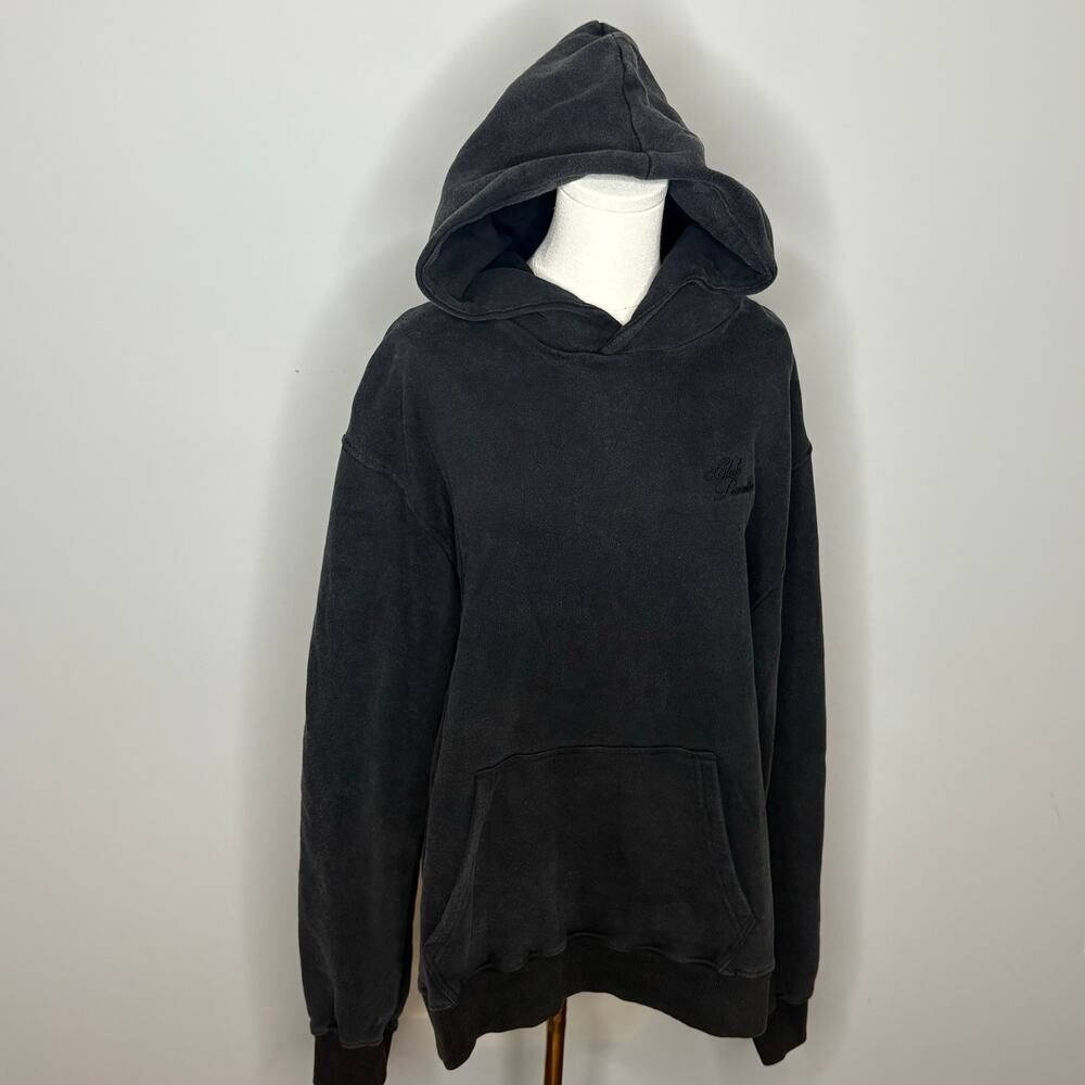 Club Paradise "A Midnight Romance" Faded Black Cotton Hoodie Mens Large